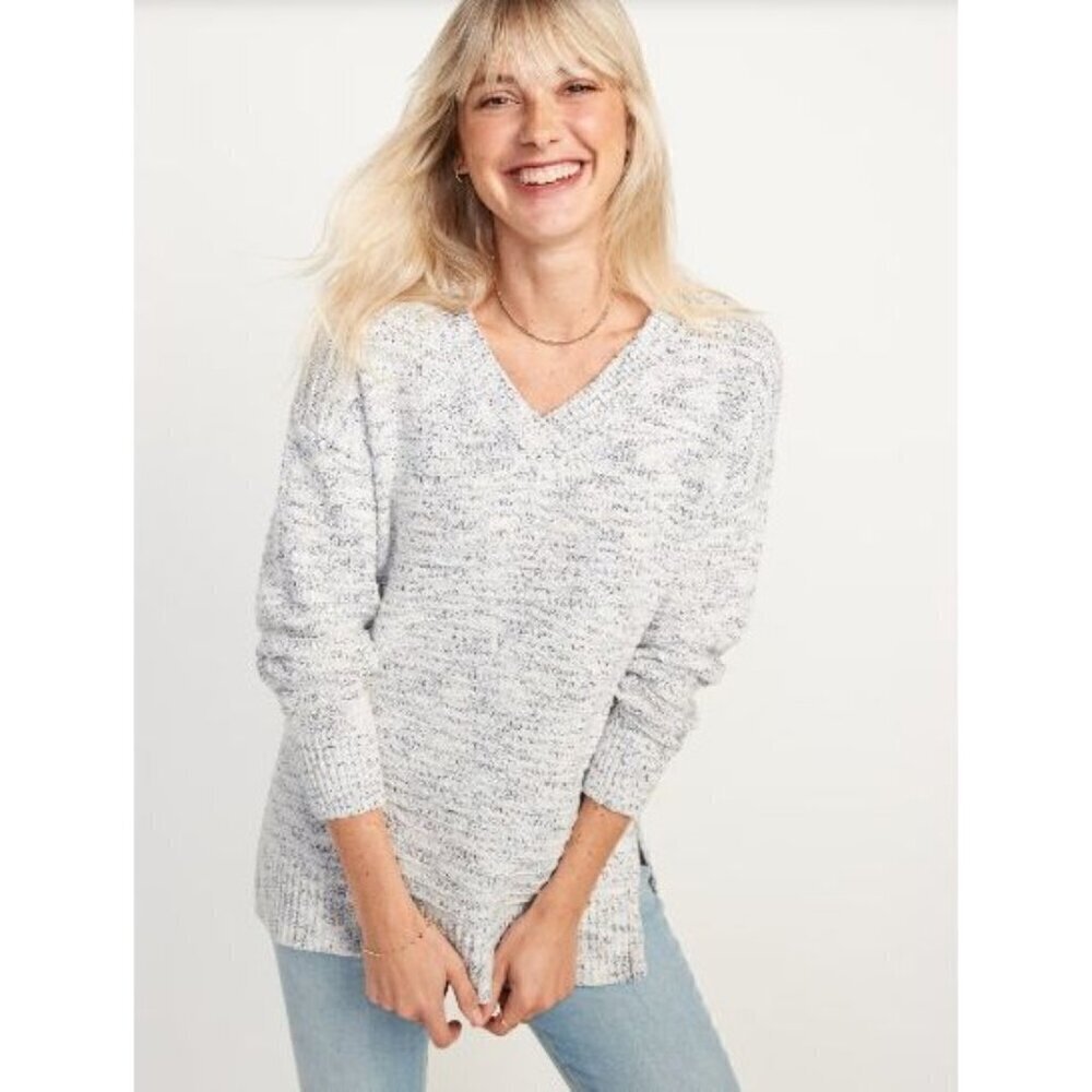 Old Navy Long Sleeve Gray Marled Texture‎ Knit Tunic Sweater S